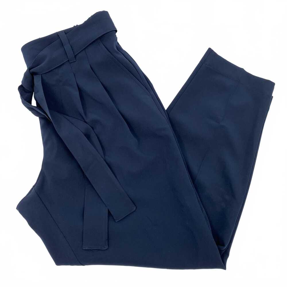 LOFT Blue High Rise Tapered Leg Belted Trousers | Womens M